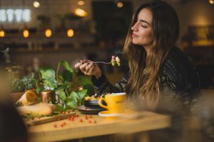Woman enjoying eating